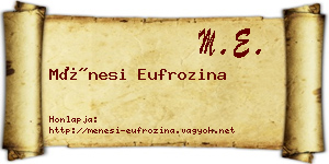 Ménesi Eufrozina névjegykártya